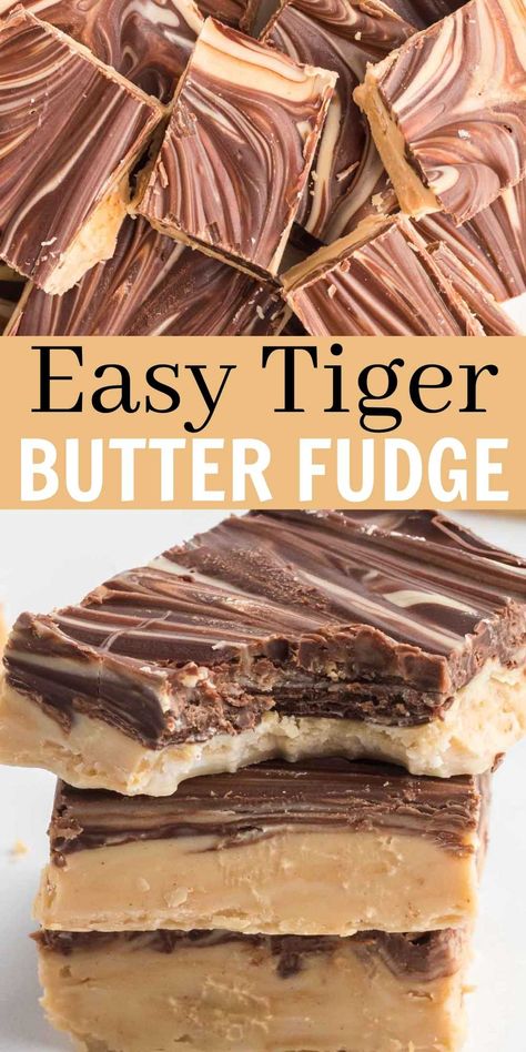 Tiger Butter Fudge Recipe - Eating on a Dime Tiger Butter Fudge, Tiger Butter Fudge Recipe, Tiger Butter, Butter Fudge Recipe, Creamy Fudge, Chocolate Line, Candy Bar Cookies, Homemade Fudge Recipes, Eating On A Dime