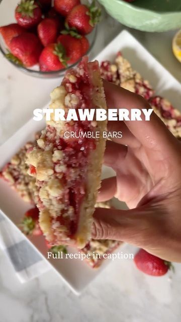 Strawberry Crumble Bars, Summer Baking Recipes, Strawberry Crumble, Fruity Treats, Summer Baking, Crumble Bars, Lemon Flavor, Fruity Desserts, Summer Dessert Recipes