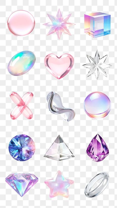 Crystal Icon, Crystal Png, Crystal Stickers, Crystal Logo, Cyberpunk Aesthetic, 3d Abstract, Abstract Shape, 3d Crystal, 3d Icons