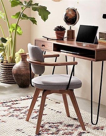 WORKING FROM HOME IN STYLE PART 2: MCM OFFICE CHAIRS - Mad About Mid Century Modern Wooden Study Chair Design, Working Chair Design, Work Chair Design, Study Chair Wooden, Bedroom Office Chair, Japandi Office Chair, Study Room Chair, Table And Chair For Bedroom, Wooden Office Chair Design