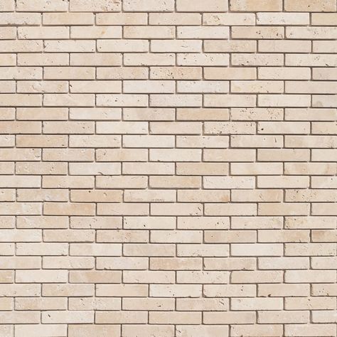 Light Beige Travertine Tumbled Mosaic Floor and Wall Tile offered in a series of interconnected and decorative patterning presents a range of design options, and enduring surfaces for your spaces. Made from high-quality tumbled travertine sourced from Turkey, each selection in the series offers the unique charm of this natural stone; subtle colors, varied textures, old-world effects. Light Beige Travertine Tumbled Mosaic Floor and Wall Tile offers: Available Sizes: ﻿1"x4"(Line), 1"x4"(Brick), 1" Wall Texture Seamless, Wall Tile Texture, Travertine Mosaic Tiles, Building Facades, Brick Wall Texture, Brick Material, Light Brick, Barbie Miniatures, Hardscape Design