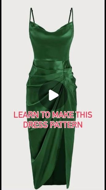 Diy Dress Sewing Tutorials, How To Sew Dresses For Beginners, How To Sew A Gown, Pattern Dress Sewing Tutorials, Stitching Dresses Tutorials, Panel Dress Pattern, Knot Dress Pattern, Dress Drafting, Silk Dress Pattern