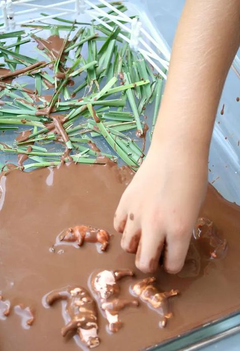 Mud Sensory Play, Mud Activities, Pigs In The Mud, 3 Little Pigs Activities, October Preschool, Muddy Pigs, Counting Rhymes, Farm Animals Preschool, Farm Lessons