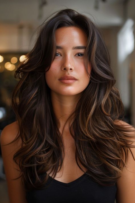 25 Stunning Hair Color Ideas For Olive Skin Hair Color For Tan Olive Skin, Hair Color Filipino Skin, Tan Skin Hair Color Ideas Brunettes, Dark Hair Tan Skin Brown Eyes, Hair Color For Morena Skin Filipina Highlights, Dark Hair For Olive Skin Tone, Dye Hair For Brown Skin, Brown Hair For Asian Women, Hair Dye For Olive Skin Tone