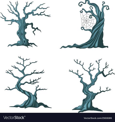 Spooky Tree Tattoo Designs, Halloween Tree Illustration, Creepy Tree Illustration, Spooky Woods Art, Spooky Tree Illustration, Haunted Tree Drawing, Halloween Tree Drawing, Spooky Tree Drawing, Creepy Tree Drawing