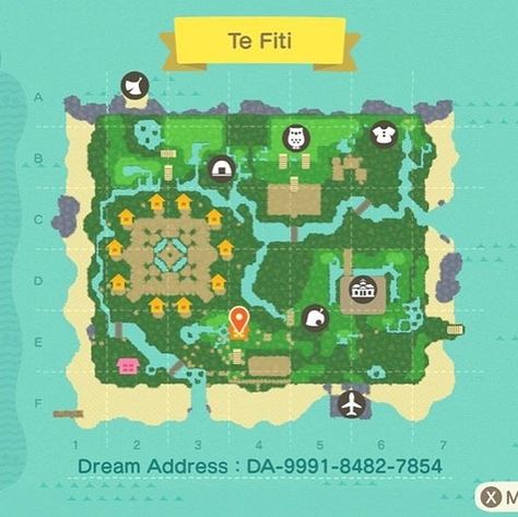 Acnh Island Layout Ideas, Island Layout Ideas, Animal Crossing Inspiration, Island Layout, Dream Code, Map Layout, Animal Crossing 3ds, Ac New Leaf, Animal Crossing Memes