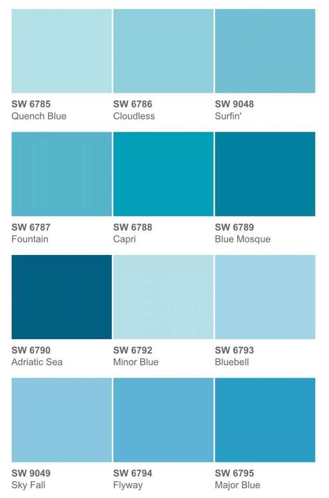 Pale Blue Paint Colors, Pale Blue Paint, Light Blue Paint Colors, Blue Painted Walls, Blue Wall Colors, Light Blue Paints, Light Blue Walls, Shades Of Light Blue, Clay Color