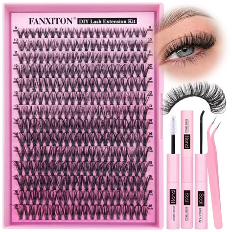 PRICES MAY VARY. The lash cluster is has into 8 lengths: 30D, 9-16 mm, slightly different in length; You can choose according to your own needs and choose different eyelash clusters for different occasions This cost-effective diy lash extension kit includes all the accessories needed to wear an eyelash clusters, including 280 pcs cluster lashes, 8 different lengths of natural wispy lash cluster, an lash bond and seal, and an eyelash tweezers This eyelash is handmade from high-quality and soft sy Lashes Clusters, Eyelash Clusters, Lash Kit, Lash Tweezers, Lash Extension Kit, Lash Clusters, Cluster Lashes, Diy Lash Extensions, Eyelash Tweezer