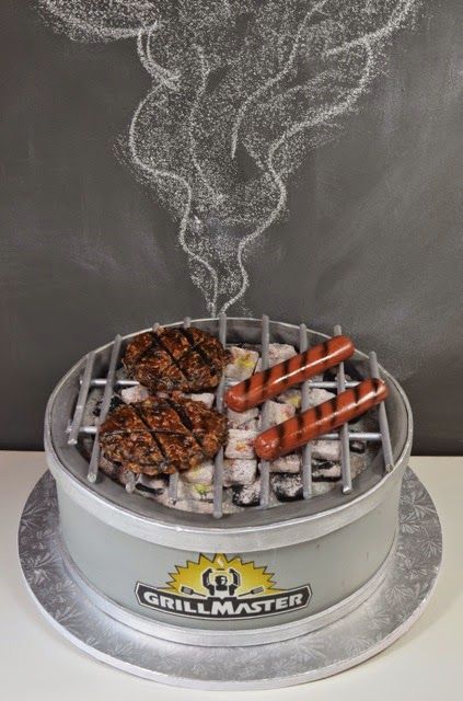 Cup a Dee Cakes Blog: The Grill Master Cake w/ Coal Mini Tutorial Fisherman Cake, Man Cakes, Bolo Minecraft, Bbq Cake, Chef Cake, Funny Birthday Cakes, Mini Tutorial, Cake Blog, Different Cakes