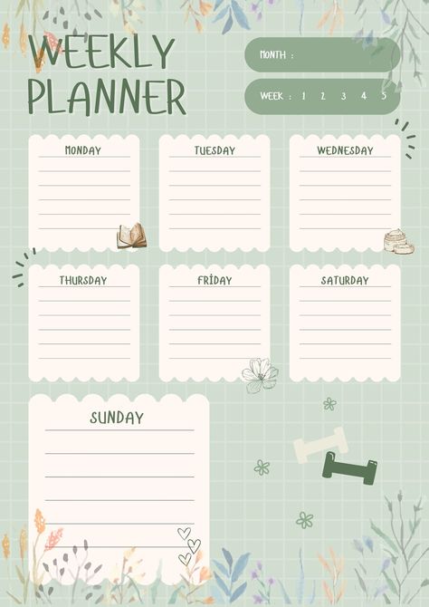 Weekly Planner free2025planner #minimalistplanner #notesaesthetictemplate🔵 Aesthetic Student, Get Your Life In Order, Planer Organisation, Best Weekly Planner, Doodle Planner, Weekly Planner Design, Daily Planner Printables Free, Weekly Planner Free Printable, Weekly Schedule Planner