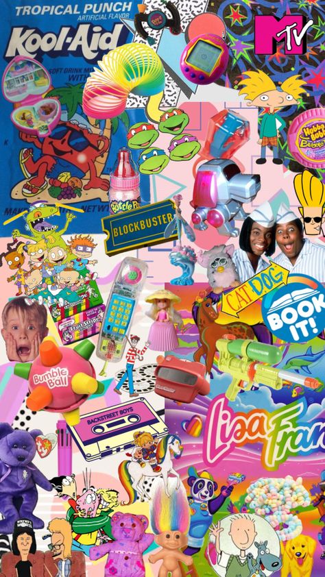 #90s #90saesthetic #rainbow #cartoons #toys #nostalgia Vintage Toy Wallpaper, Colorful 90s Aesthetic, 90s Nostalgia Aesthetic Wallpaper, 90s 00s Nostalgia, 90 Theme Photoshoot, 90s Nostalgia Art, 90s Toys Aesthetic, 1990s Background, 80s Childhood Aesthetic