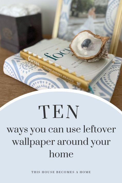 Leftover wallpaper can be a versatile and creative resource for various DIY projects around the home. If you’re like me, you hate letting things go to waste… especially that beautiful, expensive wallpaper you purchased! Check out my blog for ideas and inspiration to use up your leftover wallpaper. Leftover Wallpaper Ideas, Leftover Wallpaper, Serena And Lily Wallpaper, Letting Things Go, Glam Wallpaper, Types Of Wallpaper, Expensive Wallpaper, Wallpaper Stairs, Wallpaper Crafts