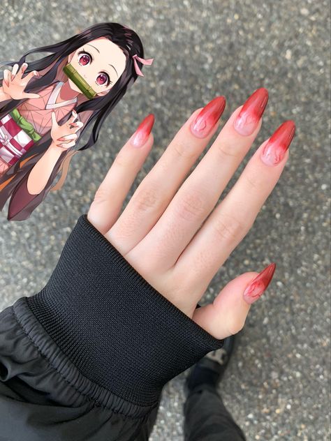 Nail Designs For Teens, Nezuko Nails, Fun Summer Nail Designs, Pink Tip Nails, Manga Wallpapers, Fun Summer Nails, Cute Short Nails, Manga Pfp, Anime Nails