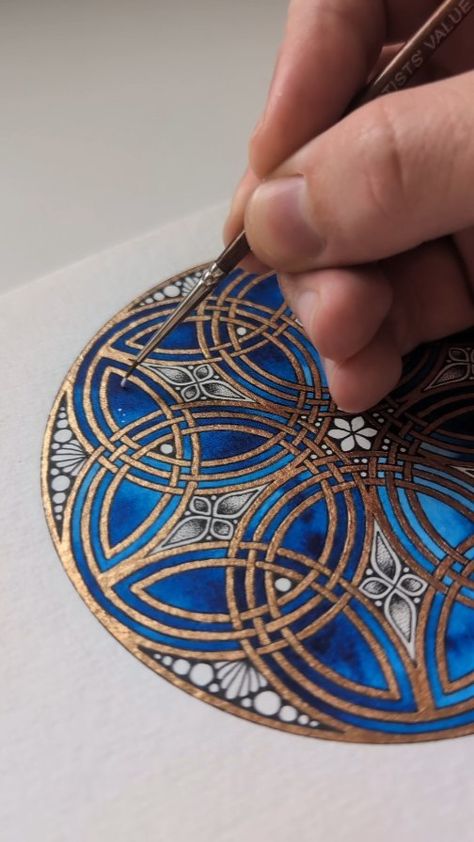 Rob | I'm so freakin' excited about this one. It's one of those pieces that start coming together and you just know it's gonna be siiicckkkk.… | Instagram Celtic Art Patterns, Celtic Mandala Tattoo, Celtic Geometry, Celtic Painting, Geometrical Pattern Design, Celtic Knot Tutorial, Celtic Knot Drawing, Celtic Mandala, Zentangle Mandala