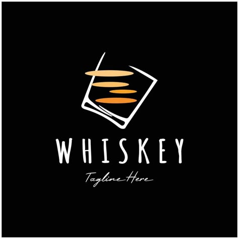 Vintage premium whiskey logo label with glass or beer. for drinks, bars, clubs, cafes, companies. Whiskey Logo Design, Whiskey Logo, Whiskey Brands, Bars And Clubs, Wine Shop, Logo Label, Bar Drinks, Beer Glass, The Vintage