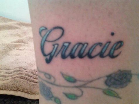 Gracie tattoo ♥ Tattoo Lettering, Fish Tattoos, Jesus Fish Tattoo, I Tattoo, Tattoo Quotes, Tatting, Tattoos