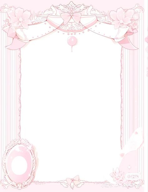 Coquette Border Wallpaper, Aesthetic Border Template, Coquette Letter Template, Aesthetic Background With Border, Boarder Designs Aesthetic Coquette, Elegant Frames Border, Coquette Border Design, Coquette Border, Kawaii Frame