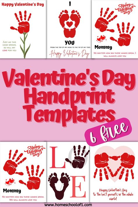 Valentine Handprint Crafts for Preschoolers (8 Free Printables) Valentines Day Crafts For Kids, Toddler Valentine Crafts, Valentines Day Crafts, Easter Crafts For Toddlers, Footprint Crafts, Bug Crafts, Preschool Valentines, Toddler Valentines, Valentine Crafts For Kids