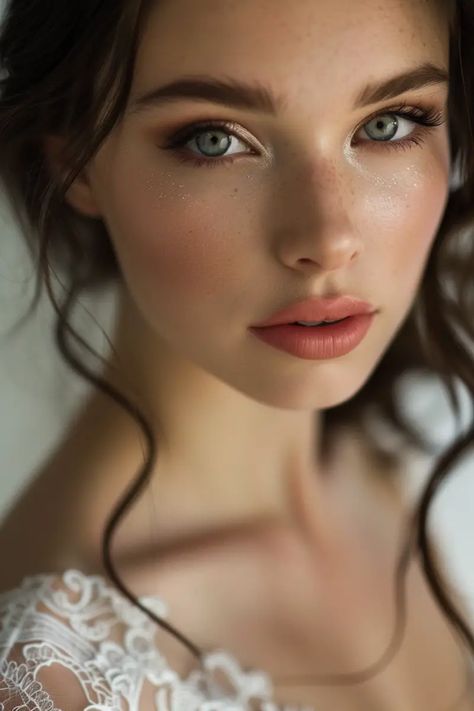 13  Natural Glam Makeup to Wow on Your Wedding Subtle Natural Wedding Makeup, Makeup Ideas Wedding Natural, Natural Makeup Looks Bridesmaid, Doe Eyed Wedding Makeup, Green Eyed Bridal Makeup, Fairy Princess Wedding Makeup, Romantic Bridesmaid Makeup, Wedding Makeup Elegant, Farm Wedding Makeup