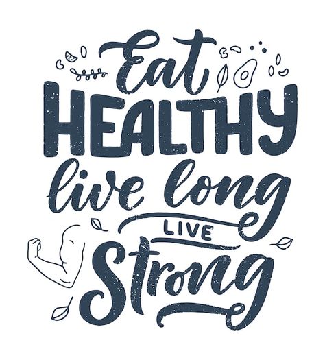 Food Typography Design, Healthy Eating Posters, Green Calligraphy, Nutrition Poster, Food Lettering, Healthy Food Quotes, Food Quotes Funny, Healthy Eating Quotes, Cute Typography