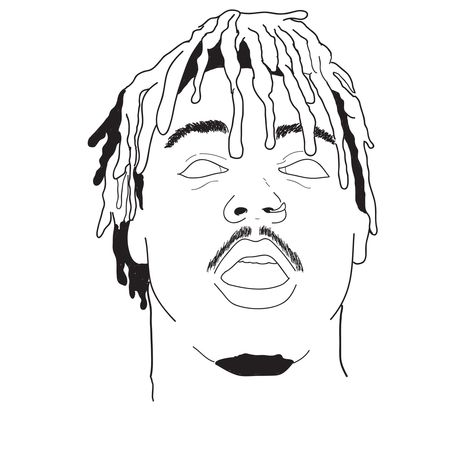 Juice Wrld Drawing Sketch, Juice Wrld Painting, Juice Wrld Drawing, Juice Wrld Art, Billy Y Mandy, Rapper Art, Chicago Artists, Pop Art Posters, Black And White Wallpaper