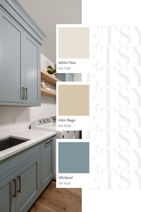 Get your laundry room color scheme just right with the curated color palettes from Jordan Morrissey Interior Design. Shop on ETSY today! www.etsy.com/shop/InteriorDesignsbyJM #etsyshop #colorpaletes #laundryroominspo Laundry Room Colors Scheme, Laundry Room Color, Room Color Palette, Laundry Room Colors, Interior Design Shop, Paint Palettes, Diy Concrete Planters, Laundry Room Layouts, Farmhouse Laundry