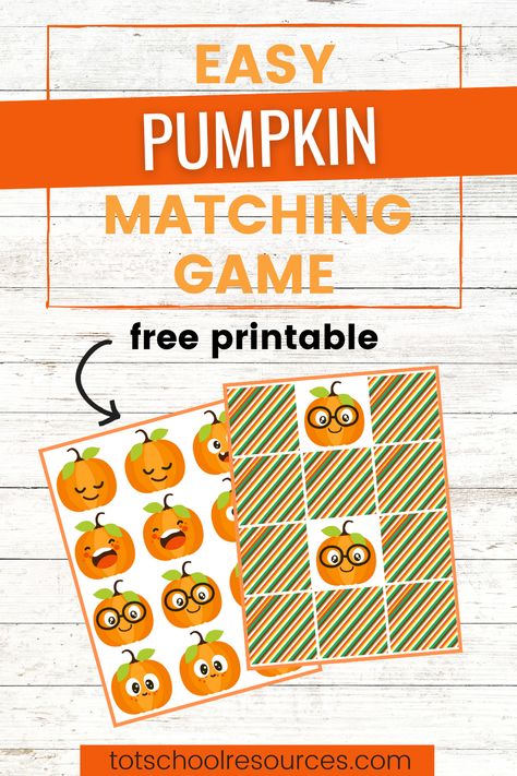 Halloween Question Of The Day Preschool, Printable Pumpkin Faces, Halloween Memory Game, Halloween Questions, Square Pumpkin, Pumpkins Preschool, Halloween Craft Activities, Pumpkin Games, Passive Programs