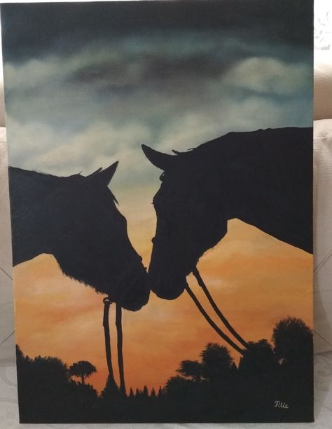 Fun Animal Paintings Easy, Horse Painting Ideas On Canvas, Diy Western Paintings Canvases, Western Canvas Painting Ideas, Animal Painting Ideas On Canvas, Painting Ideas Horse, Easy Country Paintings On Canvas, Horse Painting Ideas, Western Painting Ideas On Canvas