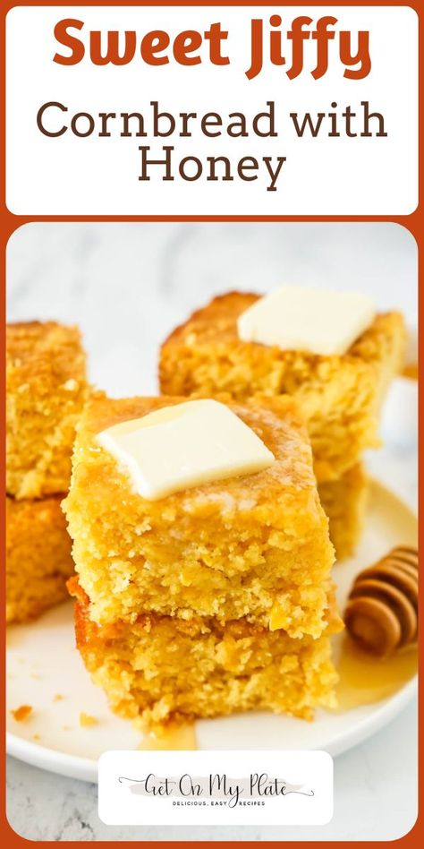 Sweet Jiffy Cornbread, Butter Cornbread Recipe, Cornbread With Honey, Jiffy Mix Recipes, Creamed Corn Cornbread, Jiffy Recipes, Southern Cornbread Recipe, Honey Cornbread Muffins, Jiffy Cornbread Recipes