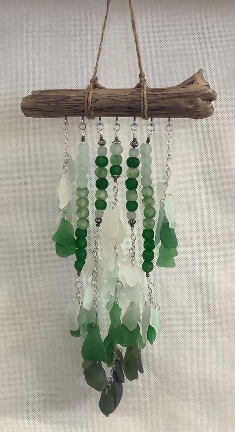 What To Make With Sea Glass Ideas, Sea Glass Creations, Sea Glass And Driftwood Crafts, Diy Sea Glass Crafts, Sea Glass Hanging, Sea Glass Crafts Jewellery, Beach Glass Projects, Chesapeake Beach, Southern Maryland