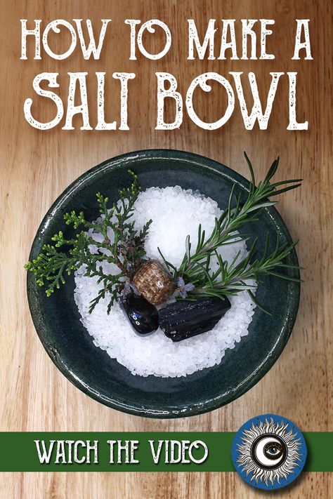 Hello my Darlings. In this video I make a salt bowl. Placed at the entryway, near the front door, it can add protection to your home. When you return home from a stressful day you can immediately connect with the earth and feel more grounded.  Let’s do some magical crafting. Protection Bowl Witchcraft, Salt On Windowsill, Salt Bowl Cleansing, Salt Protection Bowl, House Protection Spell Front Doors, Magical Front Door, Home Protection Spell Front Doors, Front Door Cleansing Ritual, Witchy Home Protection