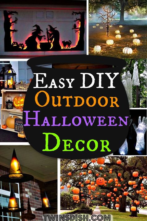 The most amazing collection of easy cheap DIY outdoor Halloween decorations for the yard, porch, or party. Many amazing ideas that can also work for apartments to transform the home into a haunted house. #Halloweendecorations #Party #Outdoordecorations Diy Outdoor Halloween Decor, Halloween Pauroso, Outdoor Halloween Decor Ideas, Diy Outdoor Halloween Decorations, Cheap Halloween Diy, Outside Halloween Decorations, Outdoor Halloween Decor, Halloween Diy Outdoor, Cheap Halloween Decorations