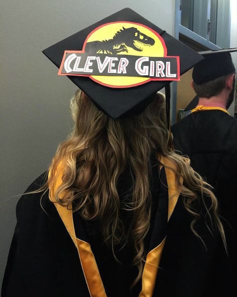 Jurassic Park Theme, Jurrasic Park, Behind Blue Eyes, Michael Crichton, Grad Caps, Graduation Cap Designs, Graduation Caps, Regina George, Cap Designs