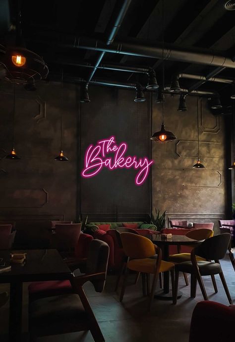 The Bakery Neon Sign for Shop and Store - Etsy Ukraine Bakery Interior, Bakery Design Interior, Bakery Branding, Neon Words, Drink Bar, The Bakery, Bakery Shop, Custom Neon, The Promise