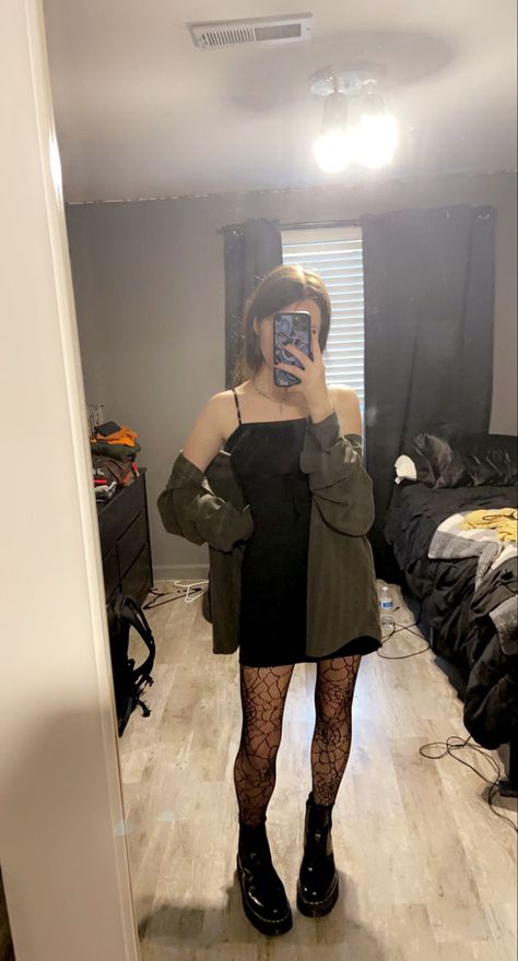 Doc Martens Fishnets Outfit, Alt Doc Martens Outfit, Black Dress Doc Martens Outfit, Shiny Doc Martens Outfit, Doc Marten Shoes Outfit, Fishnet Outfit Aesthetic, Fishnets Outfit, Doc Marten Shoes, Black Outfit Aesthetic