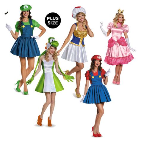 Mario Characters Costumes Women, Super Mario Characters Costumes, Mario Costume Women, Mario Character Costumes, Super Mario Kostüm, Super Mario Bros Costumes, Yoshi Costume, Mario Dress, Mario Bros Costume