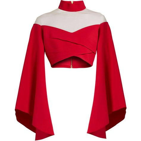 Balmain High-neck tulle-insert cropped top (€1.075) ❤ liked on Polyvore featuring tops, crop tops, shirts, red, balmain, off the shoulder shirts, bell sleeve crop tops, off the shoulder tops, off shoulder shirt and off the shoulder crop top Red Shirt Outfits, Red Bell Sleeve Top, Red Off Shoulder Top, Balmain Shirt, Crop Tops Shirts, Bell Sleeve Crop Top, Stil Boho, Flared Sleeves Top, Off Shoulder Crop Top