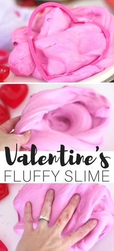 Easy to make Valentines Day fluffy slime is a huge hit with the kids. Homemade fluffy slime with shaving cream is an easy slime recipe anyone can make! Slime Valentines, Slime With Shaving Cream, Watermelon Slush, Slime Recipe Kids, Glitter Slime Recipe, Bubbly Slime, Valentine's Candy, Cool Slime Recipes, Homemade Slime Recipe