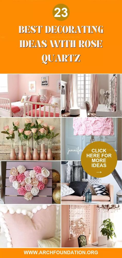 23 Fabulous Rose Quartz Decor Ideas for a Calm Space Rose Quartz Decor, Calm Space, Cream Bedding, Feminine Bedroom, Architecture Bathroom, Pink Sofa, Wooden Screen, White Shelves, Flower Carving