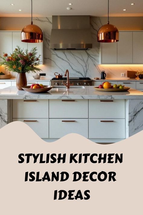 Stylish Kitchen Island Decor Ideas Kitchens With Bar Stools, Functional Kitchen Island Decor, Kitchen Island Decor Centerpieces, Island Decor Ideas, Kitchen Island Centerpiece, Kitchen Island Decor Ideas, Farm Kitchen Decor, Stylish Kitchen Island, Elegant Bar Stools