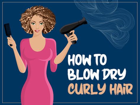 How To Blow Dry Curly Hair The Professional Way How To Blow Dry Curly Hair, Blow Drying Curly Hair, Curly Permed Hair, Blow Dry Curly Hair, Body Perm, Dry Long Hair, Pretty Curls, Frizzy Curly Hair, Fine Curly Hair