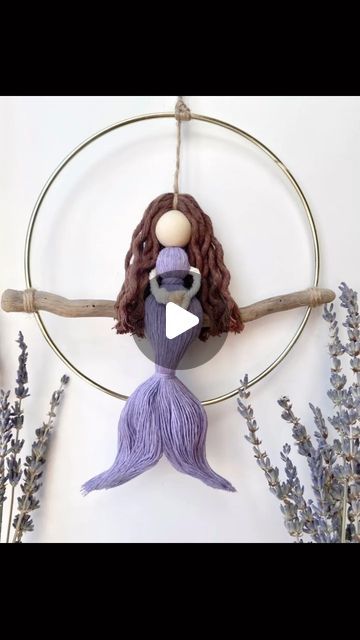 Macrame Fairy Tutorial, Mermaid Yarn Doll, Macrame Mermaid Tutorial, Macrame Mermaid Tail Tutorial, Macrame Dolls Tutorials, Macrame Dolls How To Make, Mermaid Tutorial, Diy Yarn Dolls, Macrame Dolls