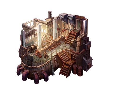 ArtStation - Abandoned Plant, PK Olson Bakery Concept Art, Medieval Bakery, Bakery Concept, Pip Boy, Medieval Houses, Minecraft Architecture, Fantasy House, Game Concept Art, Game Concept