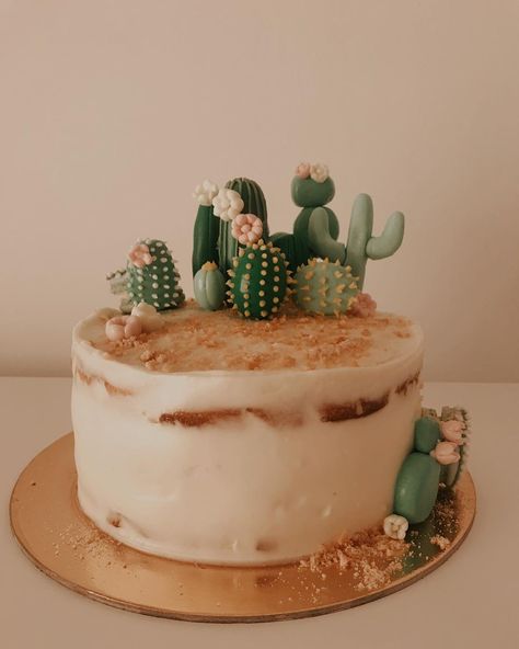 Desert Theme Birthday Cake, Desert Cake Design, Wedding Cake Cactus, Boho Cactus Cake, Desert Birthday Cake, Desert Themed Cake, Cactus Cake Design, Cactus Decorations Party, Desert Cake Theme