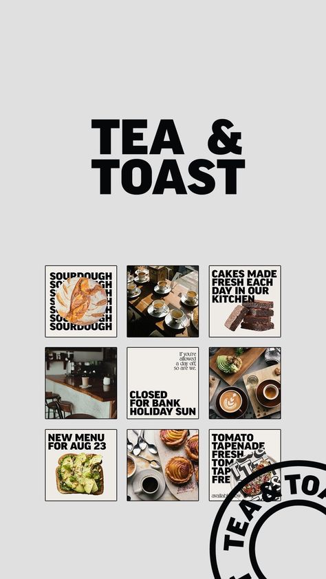 Social Media Design | Media Design Ideas Cafe Font Design, Brunch Branding Design, Cafe Social Media Post Design, Cafe Social Media Design, Coffee Shop Advertising Ideas, Coffee Social Media Design, Cafe Graphic Design, Cafe Branding Identity, Cafe Graphics