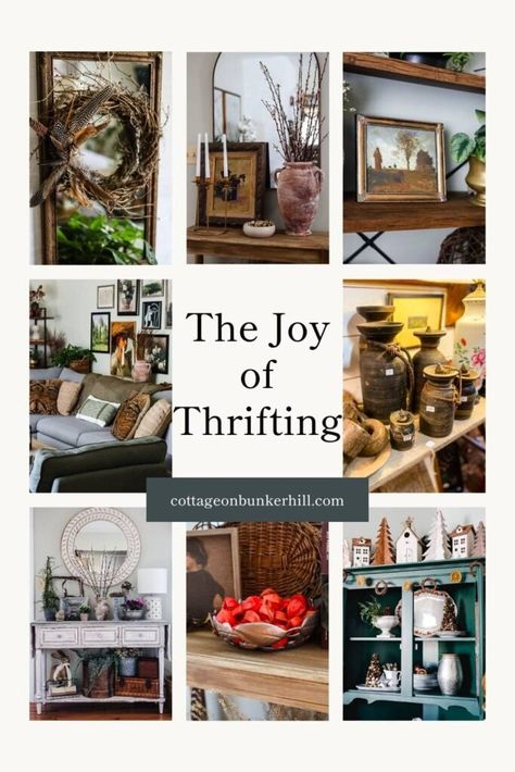 The Joy of Thrifting: Transforming Secondhand Finds into Charming Home Decor Decorating With Thrift Store Finds, How To Breathe, Vintage Decorating, Home On A Budget, Charming Home, Bunker Hill, Thrift Store Finds, Stylish Home Decor, Fall Diy