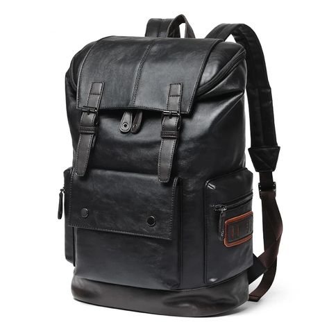 Men's Large Leather Antitheft Travel Backpack Laptop Bags Men Black Bagpack Boy Big Capacity School Leather Travel Backpack, Best Travel Backpack, Mens Designer Belts, Mens Leather Pants, Waterproof Travel Bag, Leather Toiletry Bag, Travel Rucksack, Real Leather Bags, Cowhide Bag