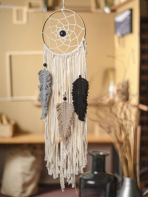 PRICES MAY VARY. 【Materials】Embrace boho flair with our elegant macramé wall hangings, woven from soft cotton rope, adorned with a sturdy wooden ring, and dangling gentle tassels adorned with cotton feathers. 【Bohemian Style】Infuse your space with the gentle touch of nature's beauty through our macrame dreamcatcher. The colorful feathers add a touch of elegance and whimsy to any room or event, creating a boho ambiance. 【Bohemian Style】Infuse your space with the gentle touch of nature's beauty th Handmade Dream Catcher, Macrame Dream Catcher, Macrame Wall Hanging Patterns, Handmade Dreamcatcher, Bedroom Wall Colors, Dream Catcher Diy, Boho Wall Hanging, Colorful Feathers, Macrame Projects