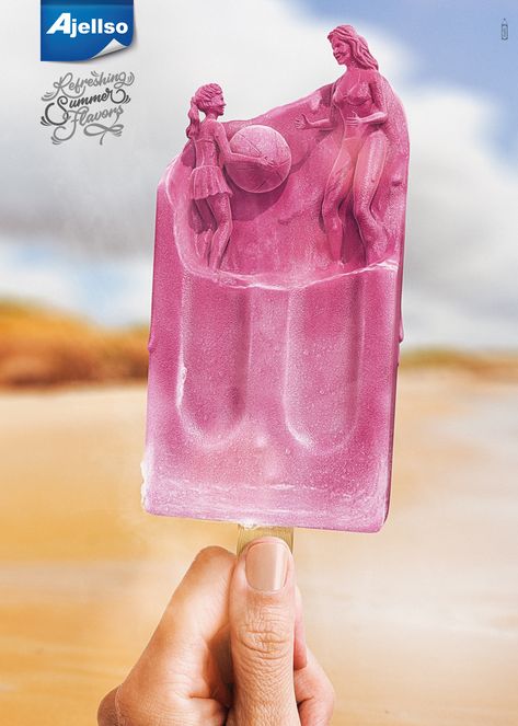 Ajellso: Refreshing Summer Flavors , 1 Food Logo Design Inspiration, Summer Flavors, Advertising Creative, Clever Advertising, Ice Cream Brands, 광고 디자인, Creative Advertising Design, Creative Advertising Campaign, Publicidad Creativa