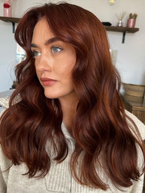 Auburn In Brown Hair, Different Types Of Copper Hair, Coppery Chestnut Hair, Auburn Hair For Green Eyes, Different Auburn Hair Colors, Red Hair Color Brunettes, Auburn Gloss Hair, Rich Dark Copper Hair, Chestnut Hair Pale Skin